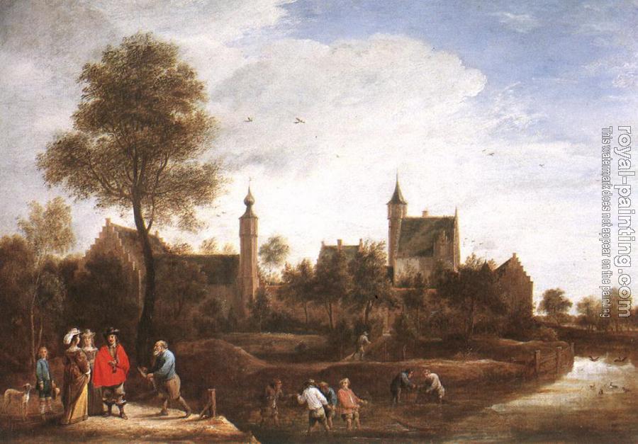 David Teniers The Younger : A View Of Het Sterckshof Near Antwerp